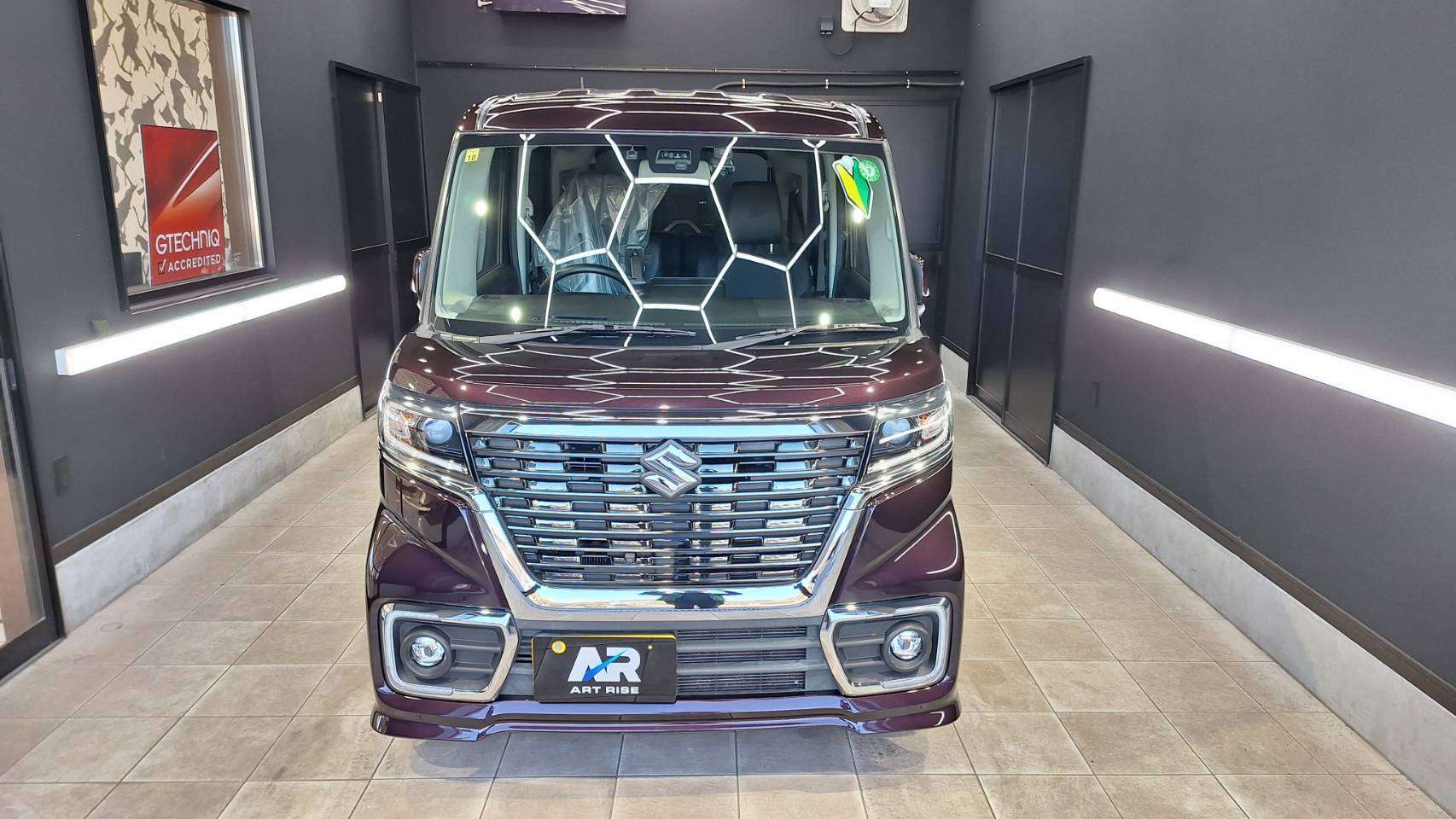 【スズキ スペーシアカスタム】リアルガラスコートR ボディ磨き 茨城県古河市より